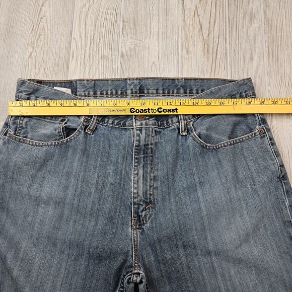 Levis 569 Jeans Mens 38x32 Blue Loose Straight Leg Denim Medium Wash Distressed - Picture 4 of 8